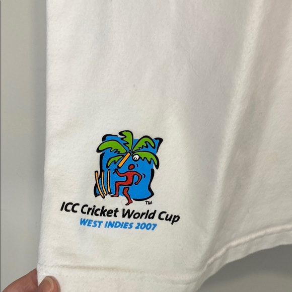 Vintage 2007 ICC Cricket World Cup West Indies Gold Trim Crop Tee - Picture 4 of 7